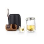 Dancing Leaf Travel Tea Set | Heat Resistant Borosilicate Glass & Stainless Steel | Perfect for Tea, Coffee & Other Beverages | Capacity - 200ml - Fast Shipping to USA & Canada - Image 2