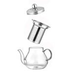 Octavius | Pear Shape Glass Tea Pot with Infuser - 600 ml | Borosilicate Glass | Heat Resistant | Green Tea Maker | Loose Leaf Tea Maker | Ideal for 4 Cups - Fast UK Delivery - Image 3