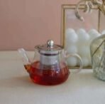 Octavius | Pear Shape Glass Tea Pot with Infuser - 600 ml | Borosilicate Glass | Heat Resistant | Green Tea Maker | Loose Leaf Tea Maker | Ideal for 4 Cups - Fast UK Delivery - Image 6