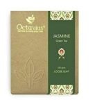 Octavius | Jasmine Green Tea - 100 Gm (50 Cups) | 100% Natural Ingredients | Loose Leaf | Jasmine Flower | Antioxident-Rich | Boost Immunity | Improves Sleep, Skin and Hair | 100 Gm Box - Fast UK Delivery