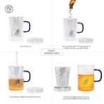 Dancing Leaf Grande Transparent Tea Mug with Heat Resistant Stainless Steel Infuser & Lid, Perfect Tea Cup for Office and Home Uses Suitable for Teabags, Loose Leaf & Fine Leaf Tea (500ml) - Fast Shipping to USA & Canada - Image 5