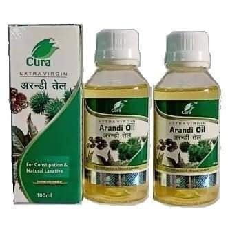 uk410yVQqE1mL-1.jpg CURA AYURVEDIC AND UNANI castor oil/Arandi Oil 200ml | Useful for constipation I Natural laxative I Hair and Body masage (100ml x 2) - Fast UK Delivery - Image 1
