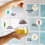 Tea Treasure Peace Jasmine Flower Green Tea Antioxidants Rich Calming and Soothing, 25 Pyramid Tea Bags - Fast UK Delivery - Image 4