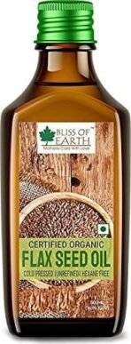Bliss of Earth 500ML Certified Organic Flaxseed Oil for Eating & Hair, Cold Pressed & Hexane Free - Fast UK Delivery - Image 2