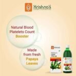 KRISHNA'S HERBAL & AYURVEDA Papaya Leaf Juice-1000 Ml Fresh Papaya Leaves Helps To Boost Platelets Count - Fast UK Delivery - Image 3