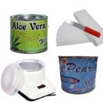 PMPEARL Waxing Kit Combo (Wax Heater + Aloe Wax (600 gm) + Dtan Wax (600 gm) + Wax Strips (30) + Wax Spatula) - Fast UK Delivery