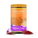 TEACURRY Kesar Chai (100 Grams, 50 Cups) - Saffron Chai with Assam Black Tea - 100% Natural Flavoured Tea with Real Saffron | Refreshing & Tasteful Kesar Flavor Chai Tea - Fast Shipping to USA & Canada