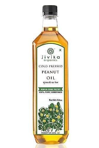 uk415c8OWUUGL-1.jpg Jivika Cold Pressed Peanut Oil 1 Litre | Unrefined | Kolhu/Kacchi Ghani/Chekku | Natural | Chemical-Free | Cold Pressed Groundnut Oil for Cooking - Fast Shipping to USA & Canada - Image 1