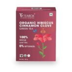 Teabox Organic Hibiscus Cinnamon Clove Green Tea 100 grams & Teabox Organic Turmeric Ginger Tulsi Green Tea 100 grams - Fast UK Delivery - Image 3