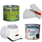 PMPEARL Waxing Kit Combo (Wax Heater + Aloe Wax (600 gm) + Charcoal Wax (600 gm) + Wax Strips (30) + Wax Spatula) - Fast UK Delivery