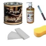PMPEARL Chocolate Body Wax + 30 Wax Strips with After Wax Gel & Wax Knife & Sponge - Fast UK Delivery