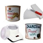PMPEARL Waxing Kit Combo (Wax Heater + Gold Wax (600 gm) + Charcoal Wax (600 gm) + Wax Strips (30) + Wax Spatula) - Fast UK Delivery