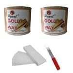 PMPEARL Gold Wax 600gm(2 Pcs) + 60 Pcs Waxing Stripes+ 1 Waxing Spatula - Fast UK Delivery