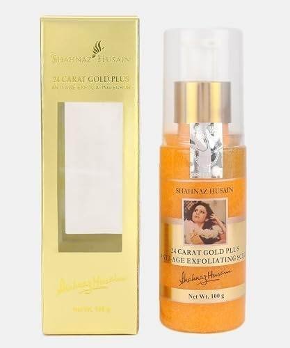 uk41Enzaaa7kL-2.jpg Shahnaz Husain 24 Carat Gold Anti Age Exfoliating Scrub, 100g, Golden - Fast UK Delivery - Image 1