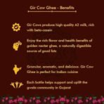 JIVIKA NATURALS Premium A2 Gir Cow Ghee 1Ltr|A2 Milk Tested|Vedic Bilona Method|Lab Tested|Pure Desi Cow Ghee|Hand Churned Two-Way Direction|Churned From Curd|Pure Ghee|Danedar|Glass Jar,1.1 Kilograms - Fast Shipping to USA & Canada - Image 5