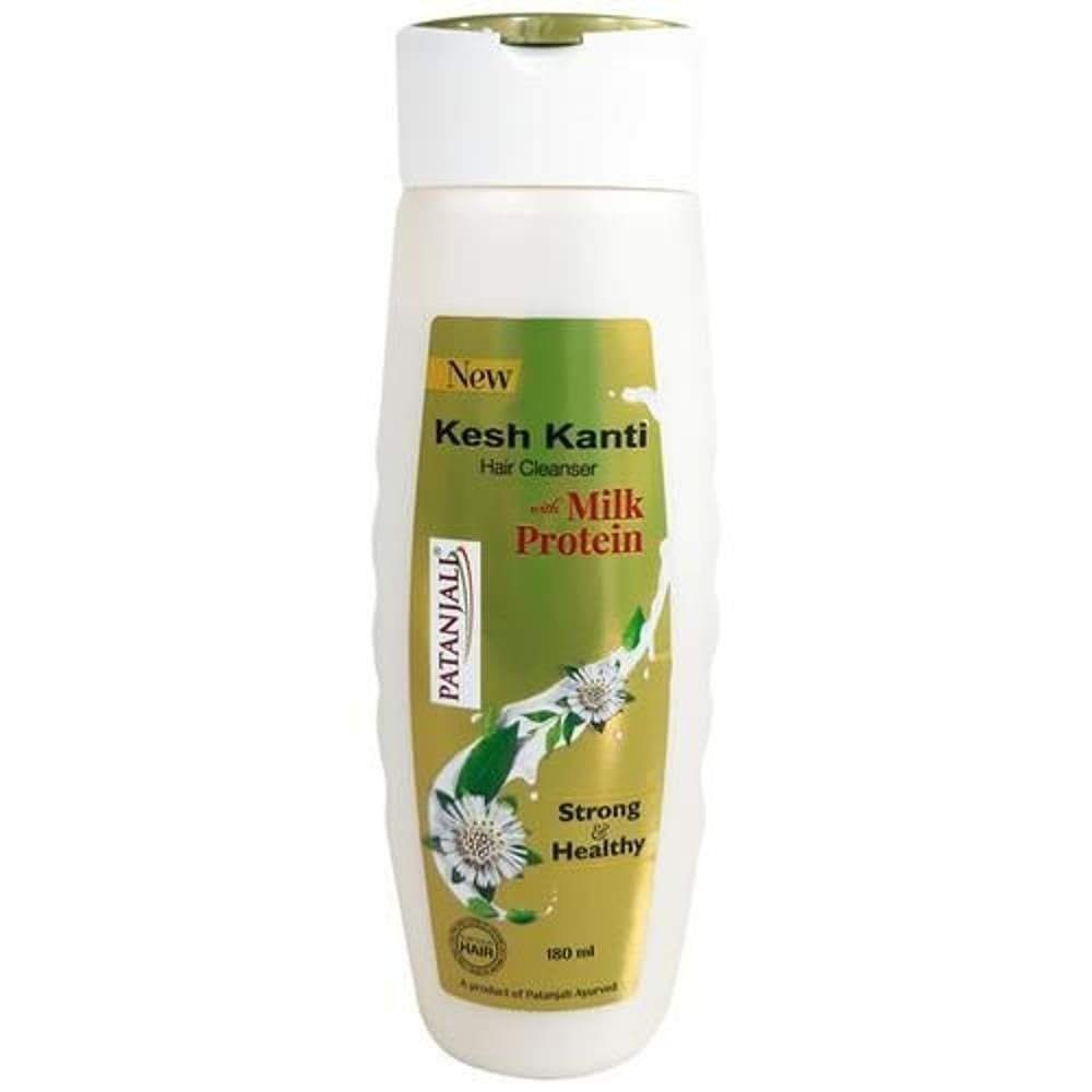 uk41Fuz4kUwaL.jpg Patanjali Kesh Kanti Hair Cleanser With Milk Protein Strong & Healthy Shampoo, 180ml - Fast UK Delivery - Image 1