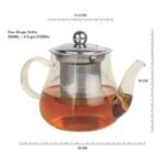 Octavius | Pear Shape Glass Tea Pot with Infuser - 600 ml | Borosilicate Glass | Heat Resistant | Green Tea Maker | Loose Leaf Tea Maker | Ideal for 4 Cups - Fast UK Delivery - Image 4