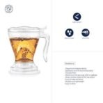 Dancing Leaf Elegante Tea Maker with in-Built Infuser | BPA - Free Material (Tritan) | Bottom Dispensing System | Anti - Drip Technology | Coaster Included | Capacity 550ml - Fast Shipping to USA & Canada - Image 4