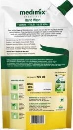 Medimix Ayurvedic Nature Fresh Hand Wash Refill With Lemon, Tulsi & Aloe Vera For Soft & Odour-Free Hands 175ml | 99.9% Germ Protection | Shop Herbal | Natural | Soap-free | 100% Vegan (Pack of 2) - Fast UK Delivery - Image 3