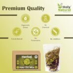 Holy Natural Herbal Hair Oil Mix (76g x 3 packs) 21 Essential, Make your own hair oil with 21, Natural herbs & Seeds, For hair strength and luster, make them smooth, silky and healthy. - Fast UK Delivery - Image 5