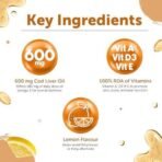 Neuherbs Deep Sea Omega 3 Cod Liver Oil- 100 Softgels for Men & Women | Omega 3 Supplement 600 Mg, 100% RDA of Vitamins A, D3 & E for Heart, Brain, Bone & Skin Health | No Fishy Burps with Lemon Flavour - Fast UK Delivery - Image 5