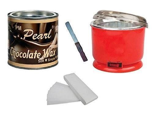uk41NxuYfzn8L-1.jpg PMPEARL Chocolate Wax with 90 Wax Strips Pack and Wax Auto Cut Heater & Wax Knife (Pack of 2) - Fast UK Delivery - Image 1