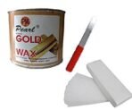 PMPEARL Gold Hot Wax-600 g with 30 Strips and Waxing Spatula - Fast UK Delivery