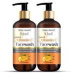 Vedic Roots Khadi Natural Vitamin C Face Wash | Skin Brightening, Oil Control, Dark Spots Remover | Anti Tan Sunburn Protection herbal Face Cleanser - 300 ML X 2 - Fast UK Delivery - Image 2