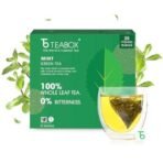 Teabox Green Mint Tea 25 Teabags | Exotic Blend of Premium Green Tea and Real Peppermint Leaves | Boosts Immunity | Silken Pyramid Teabags - Fast UK Delivery - Image 2