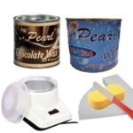 PMPEARL Waxing Kit Combo Wax Machine (Wax Heater + Chocolate Wax (600 gm) + D-tan Wax (600 gm) + Wax Strips (30) + Wax Spatula + Sponge) - Fast UK Delivery