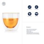 Dancing Leaf Bueno Double Walled Cup Set of 4 | Heat Resistant Borosilicate Glass | Perfect for Tea, Coffee & Other Beverages | Capacity - 250ml - Fast Shipping to USA & Canada - Image 4