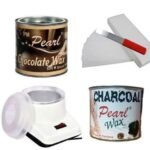 PMPEARL Waxing Kit Combo Wax Machine(Wax Heater + Chocolate Wax (600 gm) + Charcoal Wax (600 gm) + Wax Strips (30) + Wax Spatula) - Fast UK Delivery