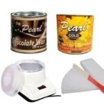 PMPEARL Waxing Kit Combo (Wax Heater + Chocolate Wax (600 gm) + Cold Wax (600 gm) + Wax Strips (30) + Wax Spatula) - Fast UK Delivery