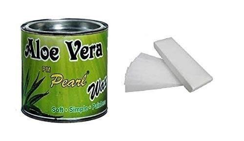 uk41SsUnxOrGL-1.jpg PMPEARL Alovera Wax (600 g) with 30 Waxing Strips - Fast UK Delivery - Image 1