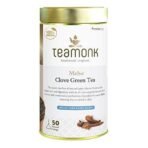 Teamonk Meho High Mountain Clove Green Tea Box - 50 Biodegradable Pyramid Tea Bags Filled With Whole Loose Leaves. Rich in Antioxidants, Cough and Cold Remedy, Improves Digestion - Fast Shipping to USA & Canada