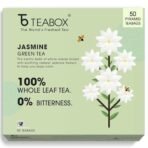 Teabox Jasmine Green Tea 50 Teabags | Sourced From Madurai | For Calm Mind and Relaxation | Made with 100% Whole Leaf, Natural Jasmine Flowers & Natural Flavors - Fast UK Delivery - Image 3