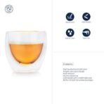 Dancing Leaf Fino Double Walled Cup | Heat Resistant Borosilicate Glass | Perfect for Tea, Coffee, Espresso & Other Beverages | Capacity - 80ml - Fast Shipping to USA & Canada - Image 3