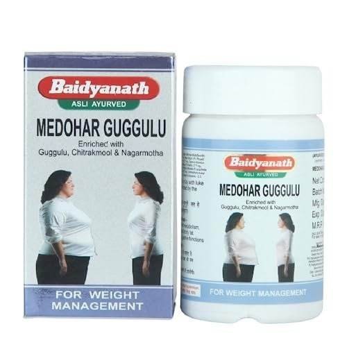 uk41W5Ow-LdSL-1.jpg Baidyanath Asli Ayurved Medohar Guggulu | Helpful In Stress & Weakness Weight Management Good For Metabolish-Weight Management 120 Tab - Fast UK Delivery - Image 1