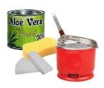 PMPEARL Waxing Kit/Wax Kit Combo Kit Includes (Wax Heater(Auto Cut) + Wax + Wax Strips + Wax Knife + Sponge) (Aloe Vera) - Fast UK Delivery