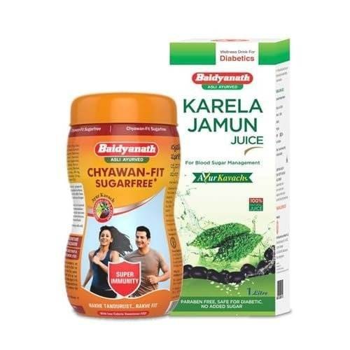 uk41Yyp6iSDiL-1-1.jpg Baidyanath Chyawanfit 1 kg + Karela Jamun Juice 1 Ltr ? Diabetic Wellness Kit - Image 1