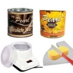 PMPEARL Waxing Kit Combo Wax Machine (Wax Heater + Chocolate Wax (600 gm) + Cold Wax (600 gm) + Wax Strips (30) + Wax Spatula + Sponge) - Fast UK Delivery