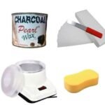 PMPEARL Waxing Kit Combo (Wax Heater + Charcoal Wax (600 gm) + Wax Strips (30) + Wax Spatula + Sponge) - Fast UK Delivery