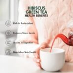 Tea Treasure Hibiscus Green Tea Box 10 Pyramid Tea Bags | Aids Keeps Liver Healthy | Improves Digestion | Helps Reduce Stress - Fast UK Delivery - Image 3