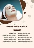 CURA MULTANI MITII FACE PACK 200GM II With Rose Water II For all Skin Types II 8 Sachets 25gm each - Image 4