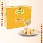 Dhampurgreen Soan Papdi Diwali Sweets Gift Hamper,1 Diya & Greeting Card - Indian Sweets | Mithai | Gift, 400grams - Fast UK Delivery - Image 3