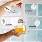 Tea Treasure Chamomile Green Tea Bags | Chamomile Green Tea Reduces Insomnia | Lowers Cholesterol | Stress Relief | Good Sleep (18 Pyramid Tea Bags) - Fast UK Delivery - Image 5