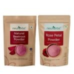 Neuherbs Natural Beetroot Powder and Rose Petal Powder (100g Each) for Men and Women | Skin & Hair Care Combo | Rich in Antioxidants, Fiber and Vitamin C | 100% Pure and Natural | Non GMO - Fast UK Delivery - Image 2