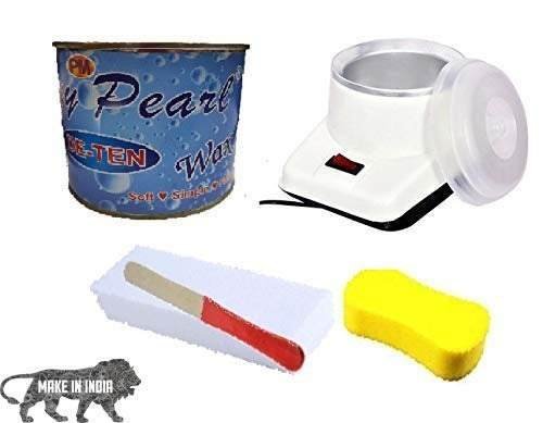 uk41i3Tkb9A1L-1.jpg PMPEARL Waxing Kit Combo (Wax Heater + D-Tan Wax (600 gm) + Wax Strips (30) + Wax Spatula + Sponge) - Fast UK Delivery - Image 1