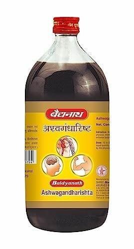 uk41iQRA81AHL-1.jpg Baidyanath Ashwagandharishta | Helps Boost Immunity and Stress Buster | Useful for Natural Body Strength (450 ml) - Fast UK Delivery - Image 1