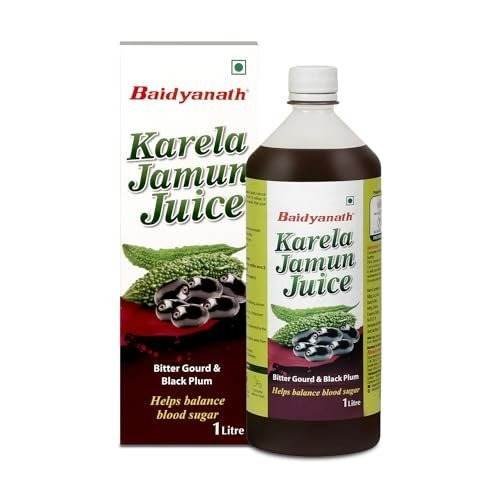 uk41iREXWIC0L-1.jpg Baidyanath Karela Jamun Juice -1000ml | Natural Remedy for Blood Sugar Management | Helps in Flusing out toxins from Body | Good for Diabetic Care (Pack of 1) - Fast UK Delivery - Image 1